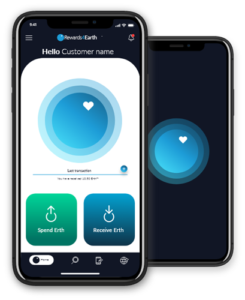 Rewards4Earth App on the mobile phone