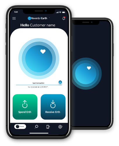 Rewards4Earth App on the mobile phone